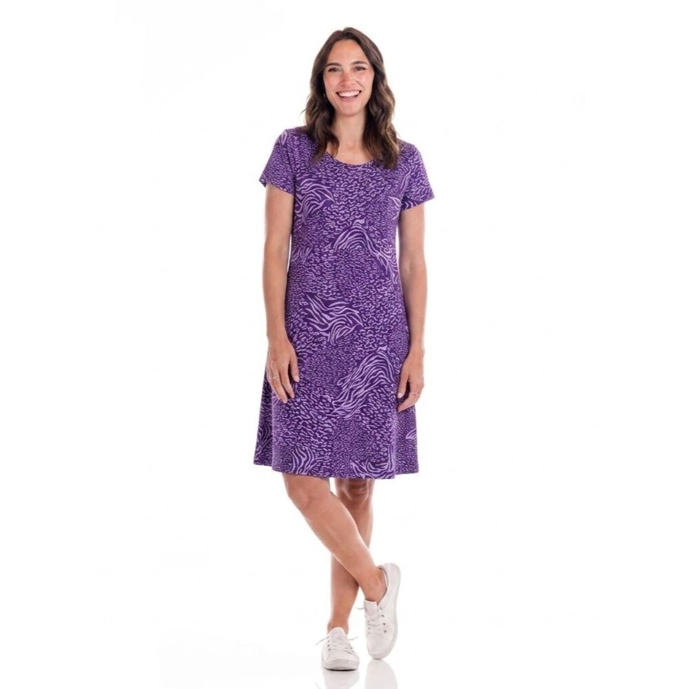 New Fresh Produce Tunisia Sadie Mini T Shirt Dress Size XS Purple Vineyard